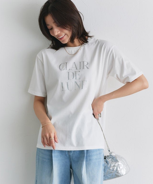 【ピエロ/Pierrot】の【接触冷感・イージーケア】オーバーサイズロゴTシャツ インテリア・キッズ・メンズ・レディースファッション・服の通販 founy(ファウニー) 　ファッション　Fashion　レディースファッション　Fashion for Women　トップス・カットソー　Cut & Sew Tops　シャツ・ブラウス・オフィスカジュアル　Elegant Blouses & Button-Ups　ロングTシャツ・Tシャツ　Longline T-Shirts & Tees　送料無料　Free Shipping　シンプル　Simple, Minimal　プチプライス・低価格　Affordable / Budget Price　ベーシック　Basic, Essential　エレガント 上品　Elegant　167cm / B / オフホワイト×シルバー / M|ID: prp329100004975772 ipo3291000000037299308