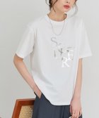 【ピエロ/Pierrot】の【接触冷感・イージーケア】オーバーサイズロゴTシャツ 大人の最旬トレンドファッション＆コーディネート founy(ファウニー) ファッション Fashion レディースファッション Fashion for Women トップス・カットソー Cut & Sew Tops シャツ・ブラウス・オフィスカジュアル Elegant Blouses & Button-Ups ロングTシャツ・Tシャツ Longline T-Shirts & Tees 送料無料 Free Shipping シンプル Simple, Minimal プチプライス・低価格 Affordable / Budget Price ベーシック Basic, Essential エレガント 上品 Elegant thumbnail 167cm / D / オフホワイト×シルバー / M|ID: prp329100004975772 ipo3291000000037299312