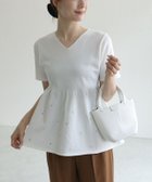 【ピエロ/Pierrot】の【B会場】ドットラメ刺繍ペプラムニット 163cm / オフホワイト / M|ID: prp329100004975775 ipo3291000000037299327