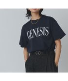 【ピエロ/Pierrot】のRASW コーマコットンロゴTシャツ 大人の最旬トレンドファッション＆コーディネート founy(ファウニー) ファッション Fashion レディースファッション Fashion for Women トップス・カットソー Cut & Sew Tops シャツ・ブラウス・オフィスカジュアル Elegant Blouses & Button-Ups ロングTシャツ・Tシャツ Longline T-Shirts & Tees プチプライス・低価格 Affordable / Budget Price エレガント 上品 Elegant thumbnail 166cm / ダークネイビー×オフホワイト / M|ID: prp329100004975789 ipo3291000000037299375