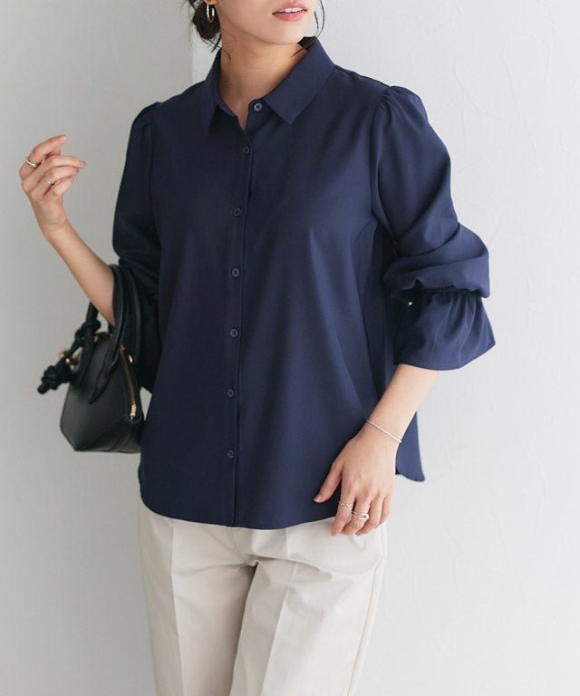 【ピエロ/Pierrot】のキャンディスリーブシャツ インテリア・キッズ・メンズ・レディースファッション・服の通販 founy(ファウニー) 　ファッション　Fashion　レディースファッション　Fashion for Women　トップス・カットソー　Cut & Sew Tops　シャツ・ブラウス・オフィスカジュアル　Elegant Blouses & Button-Ups　シンプル　Simple, Minimal　フェミニン　Feminine, Girly　プチプライス・低価格　Affordable / Budget Price　エレガント 上品　Elegant　キャンディスリーブシャツ|ID: prp329100004975794 ipo3291000000037299391