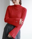 【ピエロ/Pierrot】の2wayフレアスリーブニット 大人の最旬トレンドファッション＆コーディネート founy(ファウニー) ファッション Fashion レディースファッション Fashion for Women トップス・カットソー Cut & Sew Tops ニット Knit Tops & Sweaters インナー Innerwear シンプル Simple, Minimal スリーブ Sleeve, Long Sleeve / Short Sleeve フレア Flare, Flared プチプライス・低価格 Affordable / Budget Price thumbnail 167cm / レッド / M|ID: prp329100004975797 ipo3291000000037299407