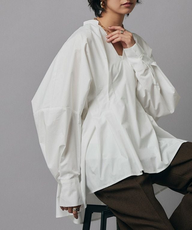【ピエロ/Pierrot】のRASW ウエストタックボリュームブラウス 大人の最旬トレンドファッション＆コーディネート founy(ファウニー) 　ファッション　Fashion　レディースファッション　Fashion for Women　トップス・カットソー　Cut & Sew Tops　シャツ・ブラウス・オフィスカジュアル　Elegant Blouses & Button-Ups　シェイプ　Shape, Slim Fit　バランス　Balance, Style Balance　フレア　Flare, Flared　プチプライス・低価格　Affordable / Budget Price　エレガント 上品　Elegant　 other-1|ID: prp329100004975813 ipo3291000000037299467