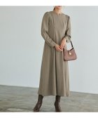 【ピエロ/Pierrot】のウエストタックキーネックワンピース 大人の最旬トレンドファッション＆コーディネート founy(ファウニー) ファッション Fashion レディースファッション Fashion for Women ワンピース Dresses シャーリング Shirring, Ruched フェミニン Feminine, Girly フレア Flare, Flared プチプライス・低価格 Affordable / Budget Price thumbnail 166cm / グレージュ / M|ID: prp329100004975824 ipo3291000000037299511