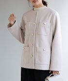 【ピエロ/Pierrot】のゴールドボタンジャコット 大人の最旬トレンドファッション＆コーディネート founy(ファウニー) ファッション Fashion レディースファッション Fashion for Women アウター Coat / Outerwear Collection レディースジャケット・軽アウター Jackets ジャケット Jacket, Outerwear ツイード Twill, Twill Weave プチプライス・低価格 Affordable / Budget Price ポケット Pocket, Pocket Detail メルトン Melton, Heavy Wool エレガント 上品 Elegant thumbnail 167cm / アイボリー / M|ID: prp329100004975839 ipo3291000000037299568