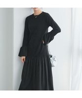 【ピエロ/Pierrot】の異素材ドッキングニットワンピース 大人の最旬トレンドファッション＆コーディネート founy(ファウニー) ファッション Fashion レディースファッション Fashion for Women ワンピース Dresses ニットワンピース Knit Dresses ギャザー Gathered, Ruffled ドッキング Docking, Mixed Material フレア Flare, Flared プチプライス・低価格 Affordable / Budget Price エレガント 上品 Elegant 切替 Switching, Contrast Panel |ID:prp329100004975856