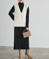 【ピエロ/Pierrot】のスエードタッチベスト×ハイネックニットワンピースセット 大人の最旬トレンドファッション＆コーディネート founy(ファウニー) ファッション Fashion レディースファッション Fashion for Women アウター Coat / Outerwear Collection ワンピース Dresses ニットワンピース Knit Dresses プチプライス・低価格 Affordable / Budget Price ベスト Vest, Waistcoat |ID:prp329100004975863