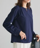 【ピエロ/Pierrot】の裏微起毛キーネックボリュームスリーブブラウス 大人の最旬トレンドファッション＆コーディネート founy(ファウニー) ファッション Fashion レディースファッション Fashion for Women トップス・カットソー Cut & Sew Tops シャツ・ブラウス・オフィスカジュアル Elegant Blouses & Button-Ups ボリューム袖・フリルスリーブブラウス Voluminous & Ruffle Sleeves / Puffy Sleeve Tops プチプライス・低価格 Affordable / Budget Price エレガント 上品 Elegant thumbnail 167cm / ネイビー / M|ID: prp329100004975899 ipo3291000000037299773