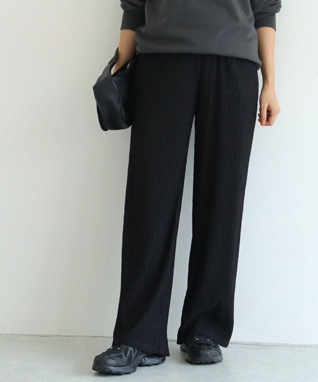【ピエロ/Pierrot】の【A会場】ジャカードプリーツワイドパンツ インテリア・キッズ・メンズ・レディースファッション・服の通販 founy(ファウニー) 　ファッション　Fashion　レディースファッション　Fashion for Women　パンツ　Pants & Trousers　送料無料　Free Shipping　シンプル　Simple, Minimal　ジャカード／ジャガード　Jacquard, Woven Pattern　プチプライス・低価格　Affordable / Budget Price　プリーツ　Pleats, Pleated　ワイド　Wide, Wide Fit　夏　Summer　定番　Standard, Basic Item　157cm / ブラック / M|ID: prp329100004975919 ipo3291000000037299847