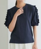 【ピエロ/Pierrot】の【イージーケア】デザインが選べるフリルドッキングカットソー 大人の最旬トレンドファッション＆コーディネート founy(ファウニー) ファッション Fashion レディースファッション Fashion for Women トップス・カットソー Cut & Sew Tops カットソー・ベーシックTシャツ Cut-and-Sewn Tops / Stretch Tees & Basics インナー Innerwear シンプル Simple, Minimal フリル Frill, Ruffle プチプライス・低価格 Affordable / Budget Price ボトム Bottoms, Lower Wear エレガント 上品 Elegant thumbnail 167cm / ネイビー / 袖フリル / M|ID: prp329100004975941 ipo3291000000037299929