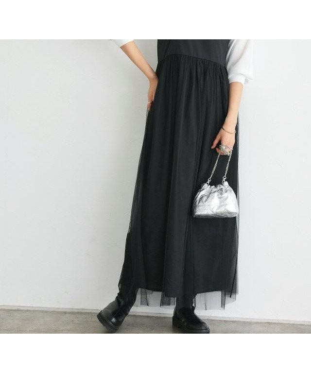 【ピエロ/Pierrot】のバルーンニットセットチュールキャミワンピース インテリア・キッズ・メンズ・レディースファッション・服の通販 founy(ファウニー) 　ファッション　Fashion　レディースファッション　Fashion for Women　ワンピース　Dresses　キャミソールワンピース　Camisole Dresses　インナー　Innerwear　シャーリング　Shirring, Ruched　シンプル　Simple, Minimal　チュール　Tulip, Tulip Motif　ティアードスカート　Tiered Skirt, Flounced Skirt　トレンド　Trend, Trending Now　プチプライス・低価格　Affordable / Budget Price　オフホワイト×ブラック|ID: prp329100004975947 ipo3291000000037299950