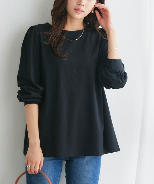 【ピエロ/Pierrot】のパフフレアコットンロングスリーブTシャツ 大人の最旬トレンドファッション＆コーディネート founy(ファウニー) 　ファッション　Fashion　レディースファッション　Fashion for Women　トップス・カットソー　Cut & Sew Tops　シャツ・ブラウス・オフィスカジュアル　Elegant Blouses & Button-Ups　ロングTシャツ・Tシャツ　Longline T-Shirts & Tees　シンプル　Simple, Minimal　バランス　Balance, Style Balance　フェミニン　Feminine, Girly　フレア　Flare, Flared　プチプライス・低価格　Affordable / Budget Price　吸水　Absorbent, Quick-Dry　 other-1|ID: prp329100004975950 ipo3291000000037299959