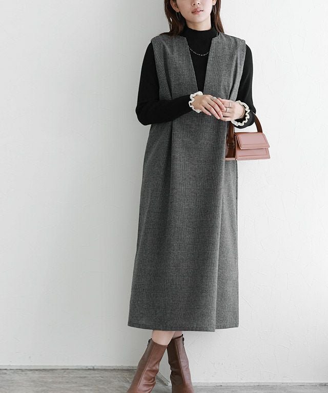 【ピエロ/Pierrot】の選べる柄タックジャンパースカート インテリア・キッズ・メンズ・レディースファッション・服の通販 founy(ファウニー) 　ファッション　Fashion　レディースファッション　Fashion for Women　スカート　Skirts　インナー　Innerwear　カットソー　Cut and Sewn Top　チェック　Check, Plaid, Tartan　フレア　Flare, Flared　プチプライス・低価格　Affordable / Budget Price　選べる柄タックジャンパースカート|ID: prp329100004975964 ipo3291000000037300032
