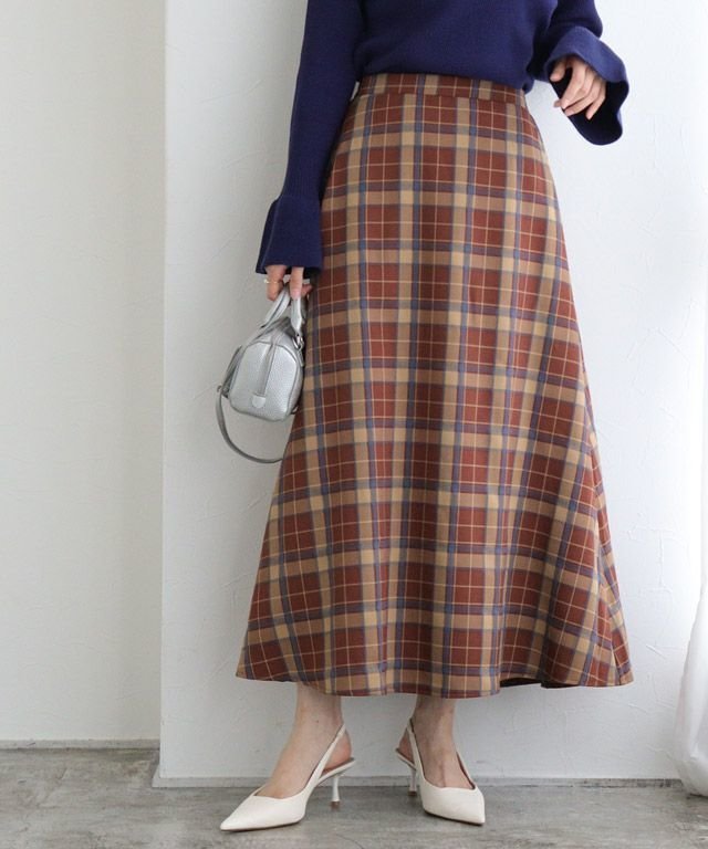 【ピエロ/Pierrot】の選べるチェック柄フレアスカート インテリア・キッズ・メンズ・レディースファッション・服の通販 founy(ファウニー) 　ファッション　Fashion　レディースファッション　Fashion for Women　スカート　Skirts　Aライン・フレアスカート　A-Line & Flared Skirts　おすすめ　Recommended / Our Picks　クラシカル　Classical, Vintage-Inspired　チェック　Check, Plaid, Tartan　フレア　Flare, Flared　プチプライス・低価格　Affordable / Budget Price　163cm / レッド×ベージュ / M|ID: prp329100004975970 ipo3291000000037300066