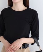 【ピエロ/Pierrot】の選べる袖シンプルTシャツ 大人の最旬トレンドファッション＆コーディネート founy(ファウニー) ファッション Fashion レディースファッション Fashion for Women トップス・カットソー Cut & Sew Tops シャツ・ブラウス・オフィスカジュアル Elegant Blouses & Button-Ups ロングTシャツ・Tシャツ Longline T-Shirts & Tees 送料無料 Free Shipping コンパクト Compact, Small Size シンプル Simple, Minimal プチプライス・低価格 Affordable / Budget Price 長袖 Long Sleeve, Full Sleeve thumbnail 163cm / ブラック / 七分袖 / M|ID: prp329100004975972 ipo3291000000037300072