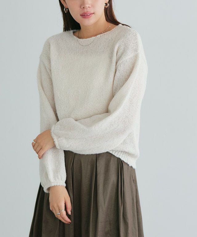 【ピエロ/Pierrot】のクロップドモヘアタッチニット インテリア・キッズ・メンズ・レディースファッション・服の通販 founy(ファウニー) 　ファッション　Fashion　レディースファッション　Fashion for Women　トップス・カットソー　Cut & Sew Tops　ニット　Knit Tops & Sweaters　フェミニン　Feminine, Girly　プチプライス・低価格　Affordable / Budget Price　166cm / アイボリー / M|ID: prp329100004975978 ipo3291000000037300097