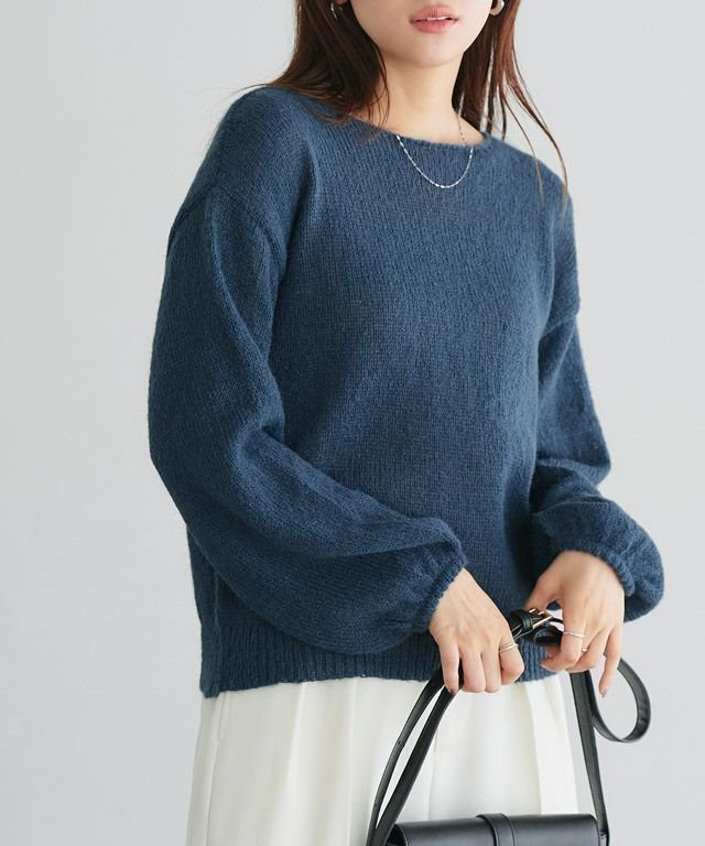 【ピエロ/Pierrot】のクロップドモヘアタッチニット インテリア・キッズ・メンズ・レディースファッション・服の通販 founy(ファウニー) 　ファッション　Fashion　レディースファッション　Fashion for Women　トップス・カットソー　Cut & Sew Tops　ニット　Knit Tops & Sweaters　フェミニン　Feminine, Girly　プチプライス・低価格　Affordable / Budget Price　166cm / ディープブルー / M|ID: prp329100004975978 ipo3291000000037300099
