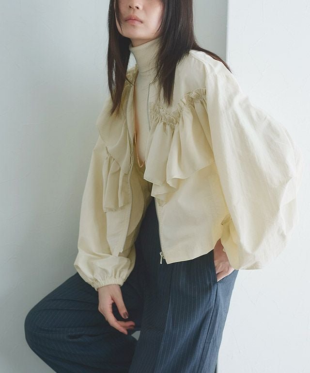 【ピエロ/Pierrot】のRASW フリルブルゾン インテリア・キッズ・メンズ・レディースファッション・服の通販 founy(ファウニー) 　ファッション　Fashion　レディースファッション　Fashion for Women　アウター　Coat / Outerwear Collection　レディースジャケット・軽アウター　Jackets　ブルゾンジャケット・スポーティアウター　Blouson Jackets　アシンメトリー　Asymmetrical Style　ギャザー　Gathered, Ruffled　クロップド　Cropped, Short Length　コンパクト　Compact, Small Size　ドッキング　Docking, Mixed Material　フリル　Frill, Ruffle　ブルゾン　Blouson, Bomber Jacket　プチプライス・低価格　Affordable / Budget Price　[RASW] フリルブルゾン|ID: prp329100004975987 ipo3291000000037300136