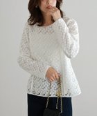【ピエロ/Pierrot】の総レースパフスリーブペプラムブラウス 大人の最旬トレンドファッション＆コーディネート founy(ファウニー) ファッション Fashion レディースファッション Fashion for Women トップス・カットソー Cut & Sew Tops シャツ・ブラウス・オフィスカジュアル Elegant Blouses & Button-Ups スリーブ Sleeve, Long Sleeve / Short Sleeve パイピング Piping, Trim Design プチプライス・低価格 Affordable / Budget Price ペプラム Peplum, Flared Hem レース Lace, Lace Fabric thumbnail オフホワイト|ID: prp329100004975989 ipo3291000000037300141