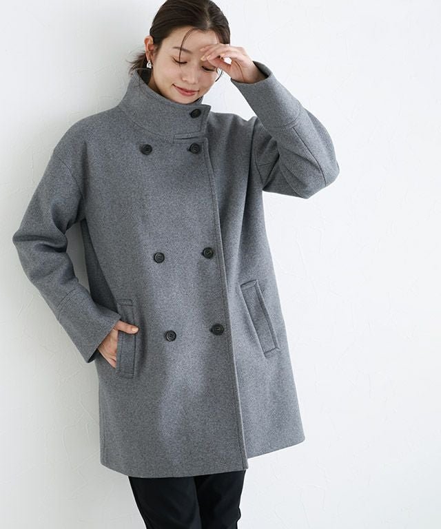 【ピエロ/Pierrot】のスタンドカラーミドルコート インテリア・キッズ・メンズ・レディースファッション・服の通販 founy(ファウニー) 　ファッション　Fashion　レディースファッション　Fashion for Women　アウター　Coat / Outerwear Collection　コート・ロングコート・ピーコート　Long Coats, Peacoats & More　レディースジャケット・軽アウター　Jackets　スタンド　Stand Collar, Upright Stand　トレンド　Trend, Trending Now　プチプライス・低価格　Affordable / Budget Price　ミドル　Middle Length, Mid Height　メルトン　Melton, Heavy Wool　エレガント 上品　Elegant　防寒　Cold Protection, Winter-Ready　167cm / 杢グレー / M|ID: prp329100004975995 ipo3291000000037300163