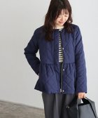 【ピエロ/Pierrot】のノーカラーフレアキルティングブルゾン 大人の最旬トレンドファッション＆コーディネート founy(ファウニー) ファッション Fashion レディースファッション Fashion for Women アウター Coat / Outerwear Collection レディースジャケット・軽アウター Jackets ブルゾンジャケット・スポーティアウター Blouson Jackets キルティング Quilted, Quilting フェミニン Feminine, Girly フレア Flare, Flared プチプライス・低価格 Affordable / Budget Price thumbnail 157cm / ネイビー / M|ID: prp329100004975997 ipo3291000000037300173