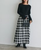 【ピエロ/Pierrot】の【アウトレットSALE!】選べるネックフレアスリーブドッキングワンピース 大人の最旬トレンドファッション＆コーディネート founy(ファウニー) ファッション Fashion レディースファッション Fashion for Women ワンピース Dresses アウトレット Outlet / Clearance スリーブ Sleeve, Long Sleeve / Short Sleeve タートルネック Turtleneck, High Neck ドッキング Docking, Mixed Material フレア Flare, Flared プチプライス・低価格 Affordable / Budget Price エレガント 上品 Elegant thumbnail 166cm / ブラック×チェック / ボートネック / M|ID: prp329100004976011 ipo3291000000037300231