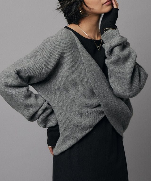 【ピエロ/Pierrot】のRASW カシュクールニット 大人の最旬トレンドファッション＆コーディネート founy(ファウニー) 　ファッション　Fashion　レディースファッション　Fashion for Women　トップス・カットソー　Cut & Sew Tops　ニット　Knit Tops & Sweaters　クロップド　Cropped, Short Length　ツイスト　Tweed, Tweed Fabric　デコルテ　Décolleté, Neckline　フロント　Front, Front Design　プチプライス・低価格　Affordable / Budget Price　 other-1|ID: prp329100004976015 ipo3291000000037300241