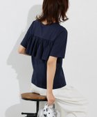 【ピエロ/Pierrot】のバックフレアデザインTシャツ 大人の最旬トレンドファッション＆コーディネート founy(ファウニー) ファッション Fashion レディースファッション Fashion for Women トップス・カットソー Cut & Sew Tops シャツ・ブラウス・オフィスカジュアル Elegant Blouses & Button-Ups ロングTシャツ・Tシャツ Longline T-Shirts & Tees シンプル Simple, Minimal フレア Flare, Flared プチプライス・低価格 Affordable / Budget Price thumbnail 167cm / ネイビー / M|ID: prp329100004976022 ipo3291000000037300269