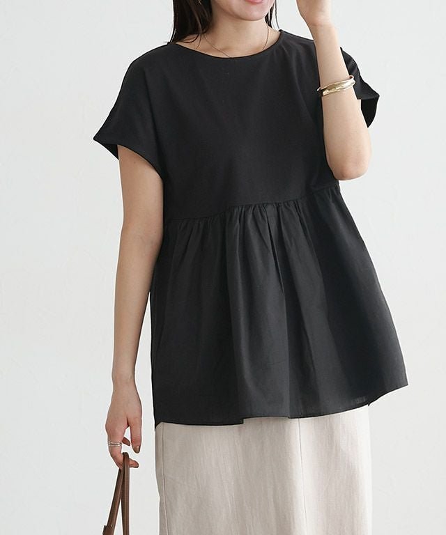 【ピエロ/Pierrot】のドッキングヘムフレンチTシャツ インテリア・キッズ・メンズ・レディースファッション・服の通販 founy(ファウニー) https://founy.com/ ファッション Fashion レディースファッション Fashion for Women トップス・カットソー Cut & Sew Tops シャツ・ブラウス・オフィスカジュアル Elegant Blouses & Button-Ups ロングTシャツ・Tシャツ Longline T-Shirts & Tees ギャザー Gathered, Ruffled スリーブ Sleeve, Long Sleeve / Short Sleeve フェミニン Feminine, Girly フレンチ French, French Style プチプライス・低価格 Affordable / Budget Price エレガント 上品 Elegant |ID: prp329100004976046 ipo3291000000037300357