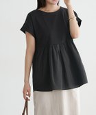 【ピエロ/Pierrot】のドッキングヘムフレンチTシャツ 大人の最旬トレンドファッション＆コーディネート founy(ファウニー) ファッション Fashion レディースファッション Fashion for Women トップス・カットソー Cut & Sew Tops シャツ・ブラウス・オフィスカジュアル Elegant Blouses & Button-Ups ロングTシャツ・Tシャツ Longline T-Shirts & Tees ギャザー Gathered, Ruffled スリーブ Sleeve, Long Sleeve / Short Sleeve フェミニン Feminine, Girly フレンチ French, French Style プチプライス・低価格 Affordable / Budget Price エレガント 上品 Elegant thumbnail ブラック|ID: prp329100004976046 ipo3291000000037300358