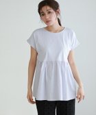 【ピエロ/Pierrot】のドッキングヘムフレンチTシャツ 大人の最旬トレンドファッション＆コーディネート founy(ファウニー) ファッション Fashion レディースファッション Fashion for Women トップス・カットソー Cut & Sew Tops シャツ・ブラウス・オフィスカジュアル Elegant Blouses & Button-Ups ロングTシャツ・Tシャツ Longline T-Shirts & Tees ギャザー Gathered, Ruffled スリーブ Sleeve, Long Sleeve / Short Sleeve フェミニン Feminine, Girly フレンチ French, French Style プチプライス・低価格 Affordable / Budget Price エレガント 上品 Elegant thumbnail アイスブルー|ID: prp329100004976046 ipo3291000000037300363