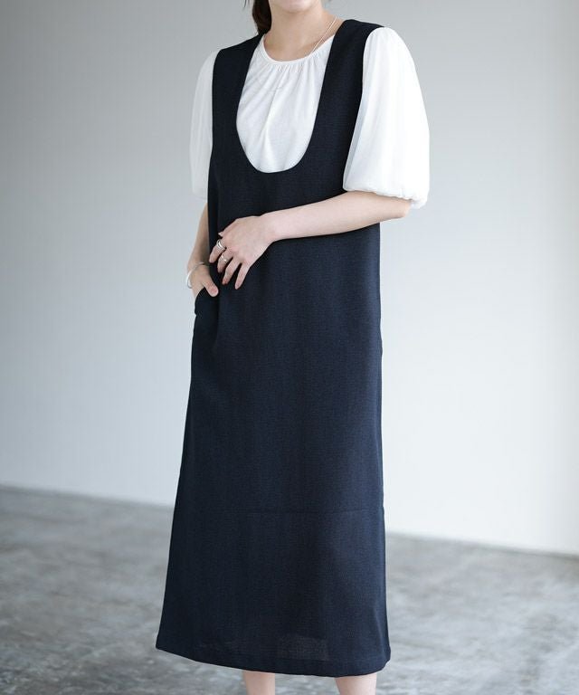 【ピエロ/Pierrot】の選べる丈サマーツイードジャンパースカート インテリア・キッズ・メンズ・レディースファッション・服の通販 founy(ファウニー) 　ファッション　Fashion　レディースファッション　Fashion for Women　スカート　Skirts　インナー　Innerwear　ツイード　Twill, Twill Weave　トレンド　Trend, Trending Now　ノースリーブ　Sleeveless, No-Sleeve　プチプライス・低価格　Affordable / Budget Price　長袖　Long Sleeve, Full Sleeve　ネイビー|ID: prp329100004976069 ipo3291000000037300453
