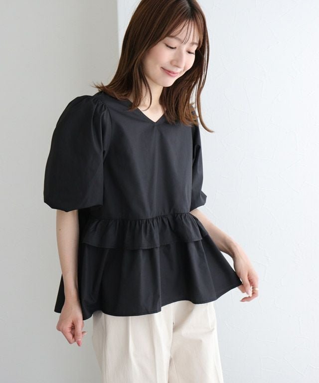 【ピエロ/Pierrot】のバルーンペプラムブラウス インテリア・キッズ・メンズ・レディースファッション・服の通販 founy(ファウニー) https://founy.com/ ファッション Fashion レディースファッション Fashion for Women トップス・カットソー Cut & Sew Tops シャツ・ブラウス・オフィスカジュアル Elegant Blouses & Button-Ups シンプル Simple, Minimal スリーブ Sleeve, Long Sleeve / Short Sleeve バルーン Balloon, Balloon Silhouette フェミニン Feminine, Girly フリル Frill, Ruffle プチプライス・低価格 Affordable / Budget Price ペプラム Peplum, Flared Hem |ID: prp329100004976072 ipo3291000000037300462
