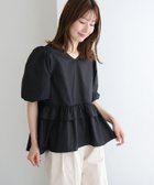 【ピエロ/Pierrot】のバルーンペプラムブラウス 大人の最旬トレンドファッション＆コーディネート founy(ファウニー) ファッション Fashion レディースファッション Fashion for Women トップス・カットソー Cut & Sew Tops シャツ・ブラウス・オフィスカジュアル Elegant Blouses & Button-Ups シンプル Simple, Minimal スリーブ Sleeve, Long Sleeve / Short Sleeve バルーン Balloon, Balloon Silhouette フェミニン Feminine, Girly フリル Frill, Ruffle プチプライス・低価格 Affordable / Budget Price ペプラム Peplum, Flared Hem thumbnail ブラック|ID: prp329100004976072 ipo3291000000037300463
