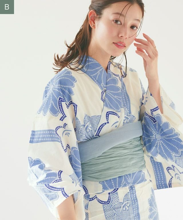 【ピエロ/Pierrot】の兵児帯セット浴衣 インテリア・キッズ・メンズ・レディースファッション・服の通販 founy(ファウニー) 　ファッション　Fashion　レディースファッション　Fashion for Women　送料無料　Free Shipping　プチプライス・低価格　Affordable / Budget Price　B|ID: prp329100004976090 ipo3291000000037300525