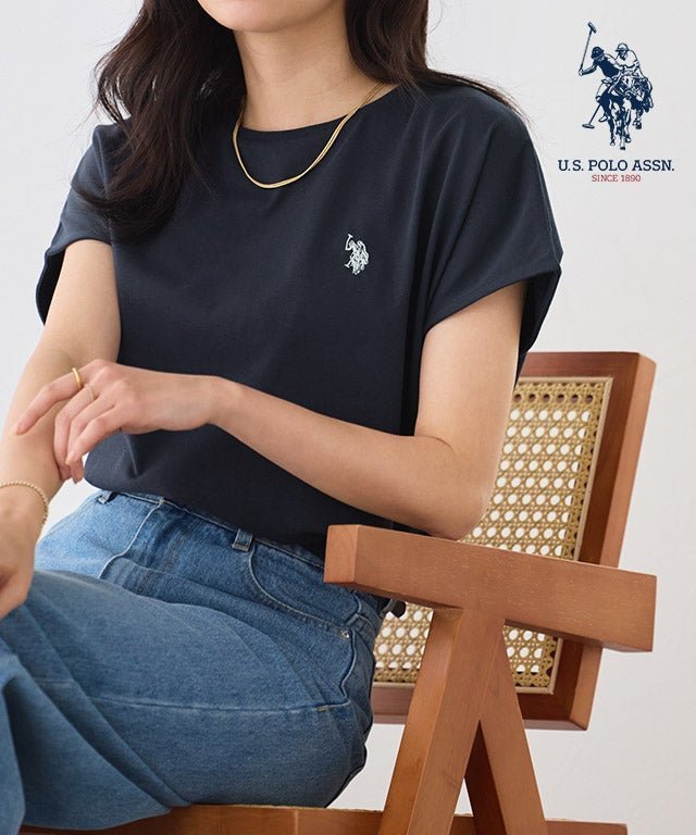 【ピエロ/Pierrot】の【U.S. POLO ASSN.】フレンチTシャツ [Pierrot] インテリア・キッズ・メンズ・レディースファッション・服の通販 founy(ファウニー) 　ファッション　Fashion　レディースファッション　Fashion for Women　トップス・カットソー　Cut & Sew Tops　シャツ・ブラウス・オフィスカジュアル　Elegant Blouses & Button-Ups　ロングTシャツ・Tシャツ　Longline T-Shirts & Tees　送料無料　Free Shipping　スリーブ　Sleeve, Long Sleeve / Short Sleeve　フレンチ　French, French Style　プチプライス・低価格　Affordable / Budget Price　ワンポイント　One Point, Statement Accent　エレガント 上品　Elegant　【U.S. POLO ASSN.】フレンチTシャツ|ID: prp329100004976106 ipo3291000000037300597