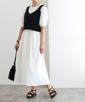 【ピエロ/Pierrot】のニットビスチェセットワンピース 大人の最旬トレンドファッション＆コーディネート founy(ファウニー) ファッション Fashion レディースファッション Fashion for Women ワンピース Dresses ギャザー Gathered, Ruffled スリーブ Sleeve, Long Sleeve / Short Sleeve ビスチェ Bustier, Corset Top プチプライス・低価格 Affordable / Budget Price |ID:prp329100004976129