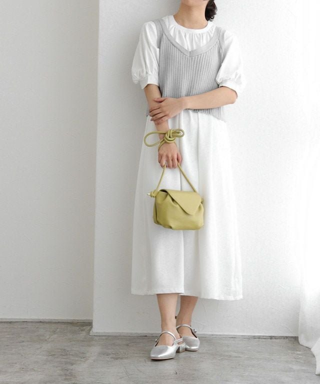 【ピエロ/Pierrot】のニットビスチェセットワンピース インテリア・キッズ・メンズ・レディースファッション・服の通販 founy(ファウニー) 　ファッション　Fashion　レディースファッション　Fashion for Women　ワンピース　Dresses　ギャザー　Gathered, Ruffled　スリーブ　Sleeve, Long Sleeve / Short Sleeve　ビスチェ　Bustier, Corset Top　プチプライス・低価格　Affordable / Budget Price　グレー|ID: prp329100004976129 ipo3291000000037300679