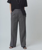 【ピエロ/Pierrot】のRASW リネン混ストライプストレートパンツ 大人の最旬トレンドファッション＆コーディネート founy(ファウニー) ファッション Fashion レディースファッション Fashion for Women パンツ Pants & Trousers ストライプ Stripe, Striped Pattern スリット Slit, Slit Detail センター Center, Center Line バランス Balance, Style Balance プチプライス・低価格 Affordable / Budget Price リネン Linen, Linen Fabric thumbnail 166cm / チャコール / M|ID: prp329100004976130 ipo3291000000037300683