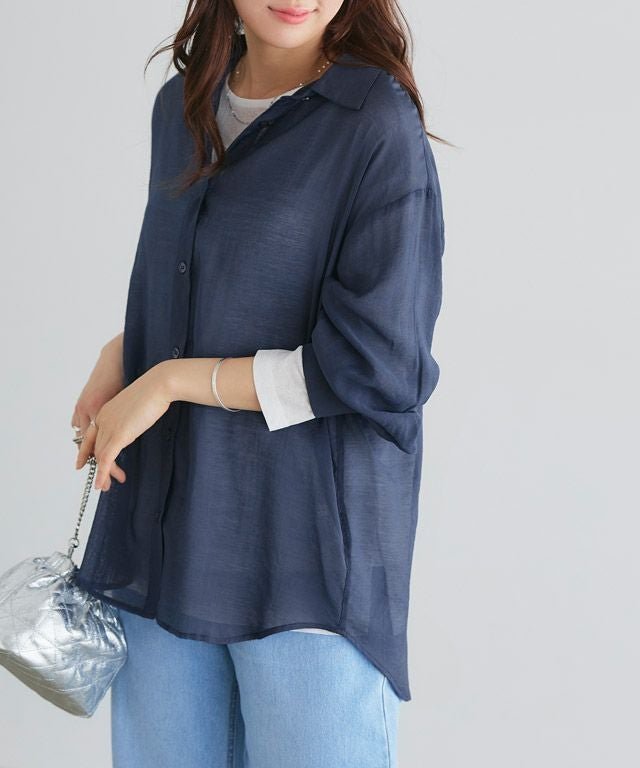 【ピエロ/Pierrot】の【A会場】シアールーズシャツ インテリア・キッズ・メンズ・レディースファッション・服の通販 founy(ファウニー) https://founy.com/ ファッション Fashion レディースファッション Fashion for Women トップス・カットソー Cut & Sew Tops シャツ・ブラウス・オフィスカジュアル Elegant Blouses & Button-Ups 送料無料 Free Shipping エアリー Airy Texture シアー Sheer, See-Through トレンド Trend, Trending Now プチプライス・低価格 Affordable / Budget Price ルーズ Loose, Oversized |ID: prp329100004976137 ipo3291000000037300709