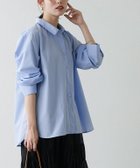 【ピエロ/Pierrot】の【A会場】刺繍ロゴシャツ 大人の最旬トレンドファッション＆コーディネート founy(ファウニー) ファッション Fashion レディースファッション Fashion for Women トップス・カットソー Cut & Sew Tops シャツ・ブラウス・オフィスカジュアル Elegant Blouses & Button-Ups 送料無料 Free Shipping プチプライス・低価格 Affordable / Budget Price ワンポイント One Point, Statement Accent thumbnail 167cm / ライトブルー×オフホワイト / M|ID: prp329100004976141 ipo3291000000037300729
