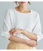 【ピエロ/Pierrot】の【アウトレットSALE!】ネックが選べるふくれジャカードカットソー 大人の最旬トレンドファッション＆コーディネート founy(ファウニー) ファッション Fashion レディースファッション Fashion for Women トップス・カットソー Cut & Sew Tops カットソー・ベーシックTシャツ Cut-and-Sewn Tops / Stretch Tees & Basics アウトレット Outlet / Clearance シャーリング Shirring, Ruched スクエア Square, Square Shape スリーブ Sleeve, Long Sleeve / Short Sleeve フェミニン Feminine, Girly プチプライス・低価格 Affordable / Budget Price thumbnail オフホワイト|ID: prp329100004976148 ipo3291000000037300758