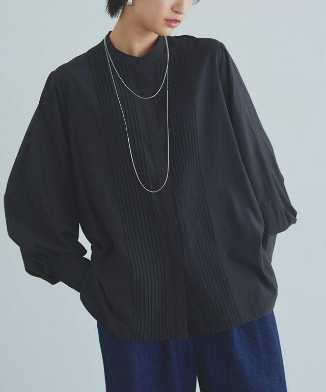 【ピエロ/Pierrot】の【Akaneさんコラボ】 RASW ピンタックボリュームスリーブブラウス インテリア・キッズ・メンズ・レディースファッション・服の通販 founy(ファウニー) 　ファッション　Fashion　レディースファッション　Fashion for Women　トップス・カットソー　Cut & Sew Tops　シャツ・ブラウス・オフィスカジュアル　Elegant Blouses & Button-Ups　ボリューム袖・フリルスリーブブラウス　Voluminous & Ruffle Sleeves / Puffy Sleeve Tops　送料無料　Free Shipping　とろみ　Fluid, Flowy Fabric　カフス　Cuff Design　ギャザー　Gathered, Ruffled　コラボ　Collaboration, Collab　シャーリング　Shirring, Ruched　プチプライス・低価格　Affordable / Budget Price　ロング　Long, Long-Length　エレガント 上品　Elegant　166cm / ブラック / M|ID: prp329100004976174 ipo3291000000037300854