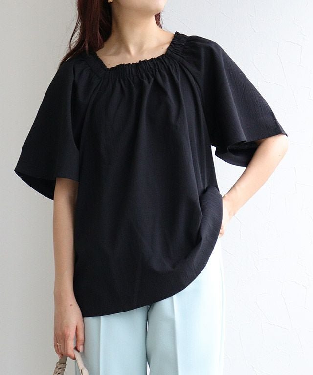 【ピエロ/Pierrot】の【アウトレットSALE!】2wayリップルフレアブラウス 大人の最旬トレンドファッション＆コーディネート founy(ファウニー) 　ファッション　Fashion　レディースファッション　Fashion for Women　トップス・カットソー　Cut & Sew Tops　シャツ・ブラウス・オフィスカジュアル　Elegant Blouses & Button-Ups　アウトレット　Outlet / Clearance　スクエア　Square, Square Shape　スリーブ　Sleeve, Long Sleeve / Short Sleeve　デコルテ　Décolleté, Neckline　フェミニン　Feminine, Girly　プチプライス・低価格　Affordable / Budget Price　 other-1|ID: prp329100004976181 ipo3291000000037300887