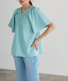 【ピエロ/Pierrot】の【アウトレットSALE!】2wayリップルフレアブラウス 大人の最旬トレンドファッション＆コーディネート founy(ファウニー) ファッション Fashion レディースファッション Fashion for Women トップス・カットソー Cut & Sew Tops シャツ・ブラウス・オフィスカジュアル Elegant Blouses & Button-Ups アウトレット Outlet / Clearance スクエア Square, Square Shape スリーブ Sleeve, Long Sleeve / Short Sleeve デコルテ Décolleté, Neckline フェミニン Feminine, Girly プチプライス・低価格 Affordable / Budget Price thumbnail ブルー|ID: prp329100004976181 ipo3291000000037300893