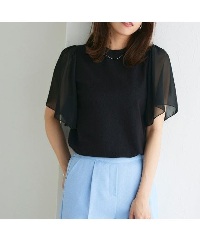 【ピエロ/Pierrot】のシフォンフレアスリーブニット インテリア・キッズ・メンズ・レディースファッション・服の通販 founy(ファウニー) https://founy.com/ ファッション Fashion レディースファッション Fashion for Women トップス・カットソー Cut & Sew Tops ニット Knit Tops & Sweaters シフォン Chiffon, Lightweight Fabric シンプル Simple, Minimal スリーブ Sleeve, Long Sleeve / Short Sleeve ドッキング Docking, Mixed Material フェミニン Feminine, Girly フレア Flare, Flared プチプライス・低価格 Affordable / Budget Price ロング Long, Long-Length |ID: prp329100004976201 ipo3291000000037300970