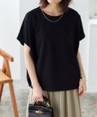 【ピエロ/Pierrot】のネックが選べる多機能フレンチスリーブドルマンカットソー 大人の最旬トレンドファッション＆コーディネート founy(ファウニー) ファッション Fashion レディースファッション Fashion for Women トップス・カットソー Cut & Sew Tops カットソー・ベーシックTシャツ Cut-and-Sewn Tops / Stretch Tees & Basics 送料無料 Free Shipping カットソー Cut and Sewn Top プチプライス・低価格 Affordable / Budget Price リラックス Relax, Relaxed Fit thumbnail 163cm / ブラック / クルーネック / M|ID: prp329100004985500 ipo3291000000037345107