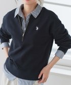 【ピエロ/Pierrot】の【U.S.POLO ASSN.】ハーフジップスウェット 大人の最旬トレンドファッション＆コーディネート founy(ファウニー) ファッション Fashion レディースファッション Fashion for Women トップス・カットソー Cut & Sew Tops レディースパーカー・カジュアルフーディー Casual Hoodies & Sweatshirts スウェット・クルーネックトップス Sweatshirts & Crewnecks / Relaxed Fit Sweat Tops プチプライス・低価格 Affordable / Budget Price リラックス Relax, Relaxed Fit thumbnail 167cm / ネイビー×オフホワイト / M|ID: prp329100004987866 ipo3291000000037365995