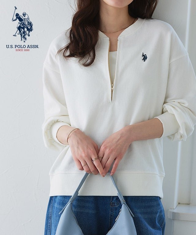 【ピエロ/Pierrot】の【U.S.POLO ASSN.】ハーフジップスウェット インテリア・キッズ・メンズ・レディースファッション・服の通販 founy(ファウニー) 　ファッション　Fashion　レディースファッション　Fashion for Women　トップス・カットソー　Cut & Sew Tops　レディースパーカー・カジュアルフーディー　Casual Hoodies & Sweatshirts　スウェット・クルーネックトップス　Sweatshirts & Crewnecks / Relaxed Fit Sweat Tops　プチプライス・低価格　Affordable / Budget Price　リラックス　Relax, Relaxed Fit　【U.S.POLO ASSN.】ハーフジップスウェット|ID: prp329100004987866 ipo3291000000037365997