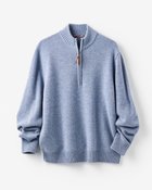 【ドゥクラッセ/DoCLASSE / MEN】のピュアカシミヤセーターハーフジップ スモーキーブルー|ID: prp329100003115510 ipo3291000000029299078